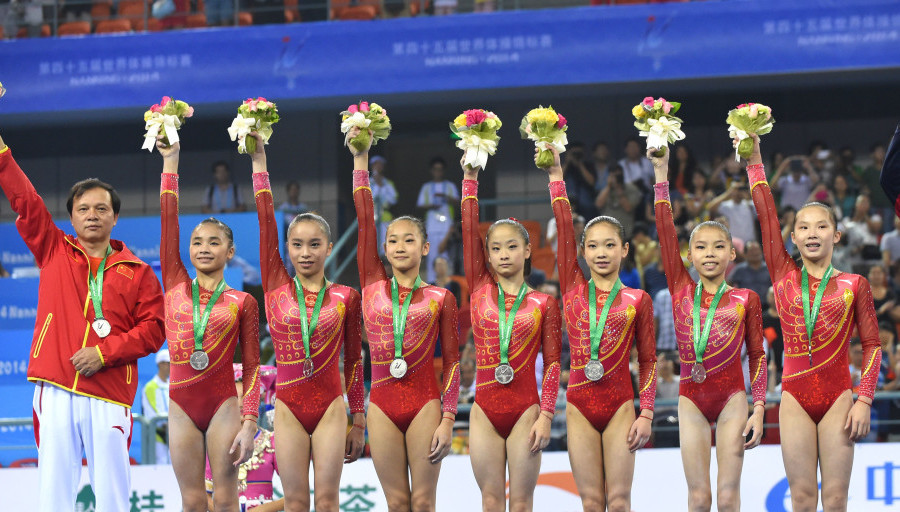 体操世锦赛女团决赛中国摘银